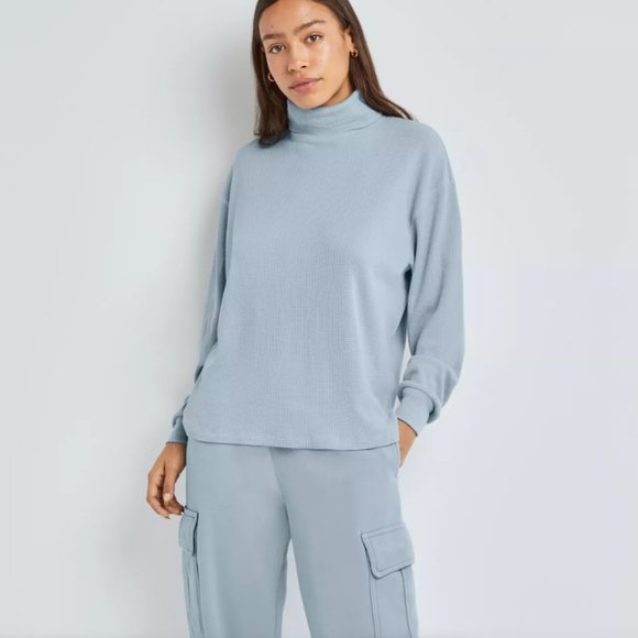 Aritzia Tops - TNA Rosedale Thermal Turtleneck in Dune Blue